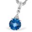 Blue Topaz and Diamond Pendant on a Rope Chain