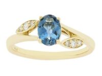 Blue Topaz and Diamond Vine Ring