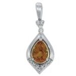 Citrine and Diamond Pendant