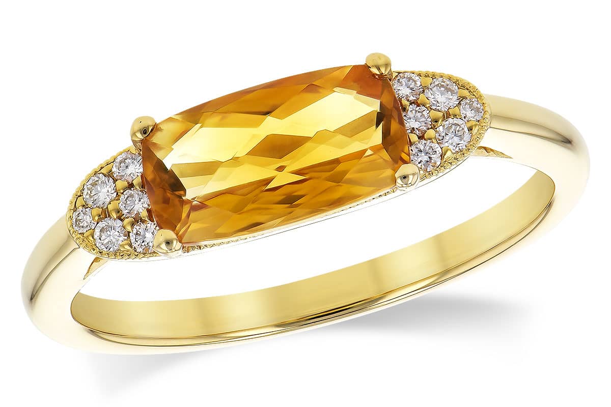 Cushion Cut Citrine and Diamond Ring -Fall 2025s Hottest Jewelry Trends