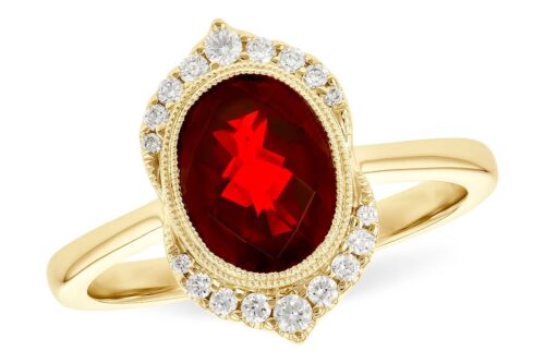 Yellow Gold Garnet Ring