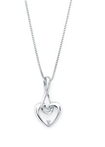 Sterling Silver Infinity Diamond Heart Necklace