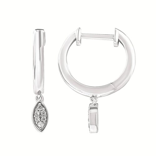 Diamond Dangle Hoops