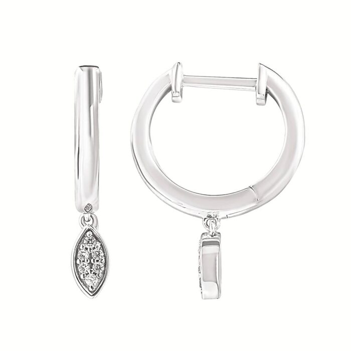 Diamond Dangle Hoops