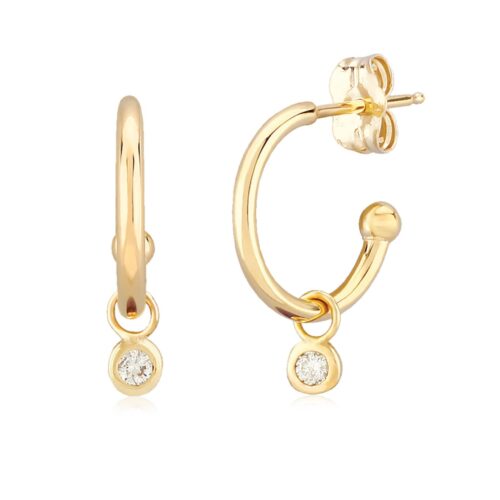 Diamond Drop J Hoop