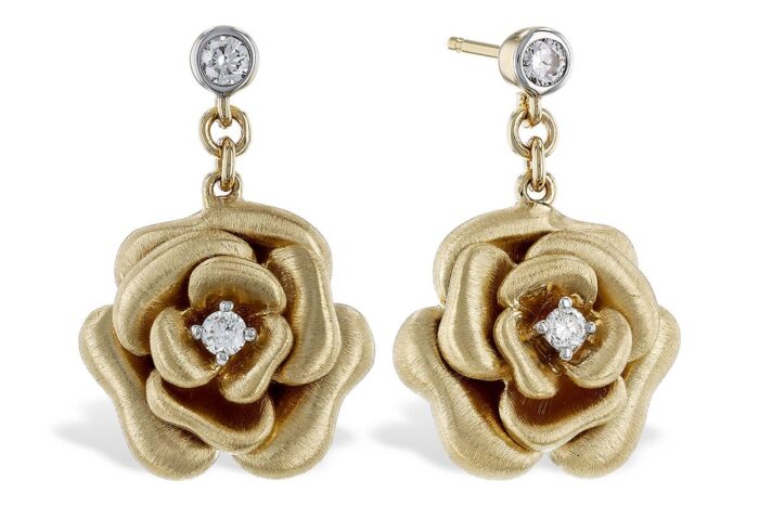 Diamond Flower Earrings