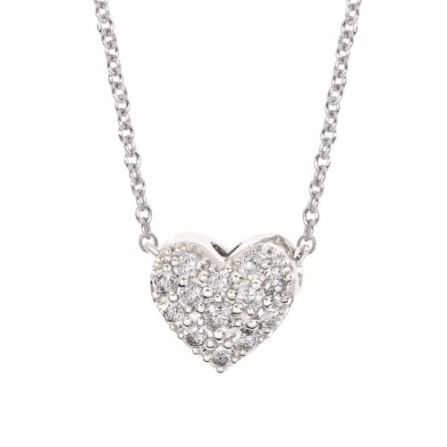 Diamond Heart Cluster Necklace