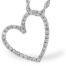 Diamond heart pendant necklace encrusted with diamonds on a silver chain