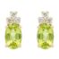 Diamond and Peridot Stud Earrings