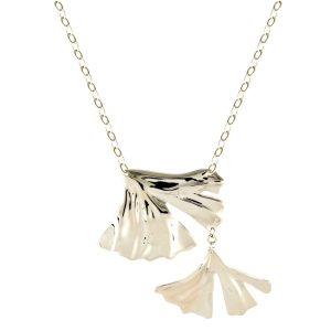 Double gingko leaves necklace