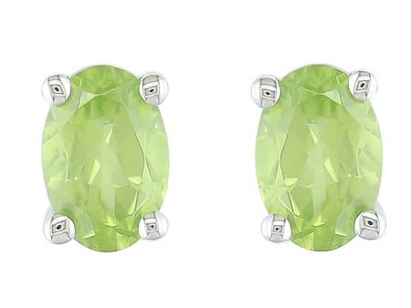 White Gold Peridot Stud Earrings