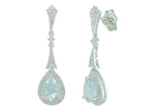 Aquamarine & Diamond Dangle Earring