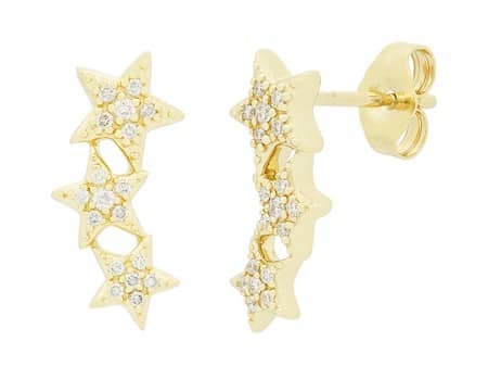 Diamond Tripple Star Earrings