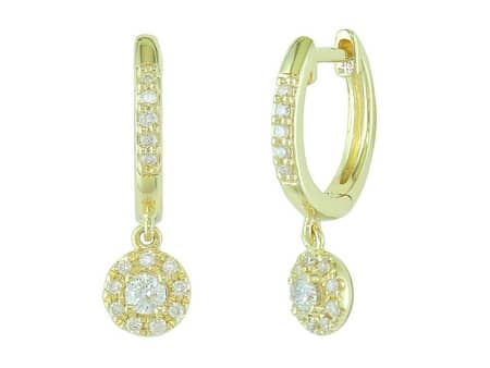 Diamond Halo Drop Earring