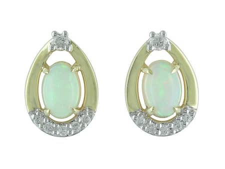 Opal and Diamond Earrings