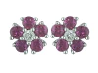 Floral Ruby Stud Earrings