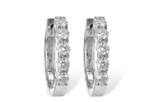 White Gold Diamond Hoops