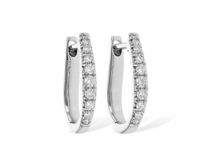 White Gold and Diamond Hoops