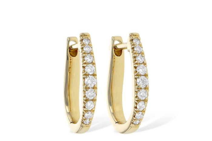 Small Elongated Diamond Hoops