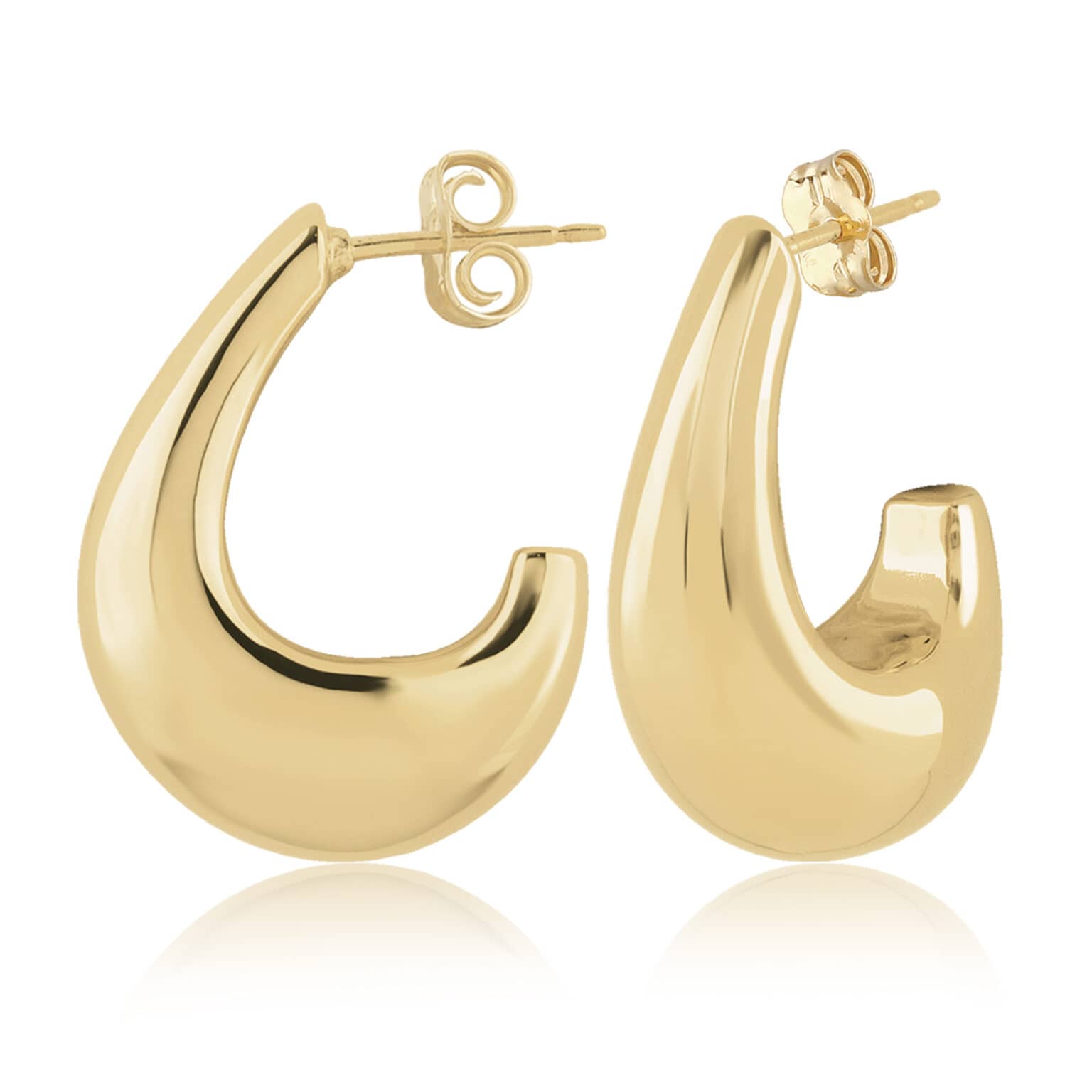 Egg Shaped J Hoop Earrings 1 Egg Shaped J Hoop Earrings