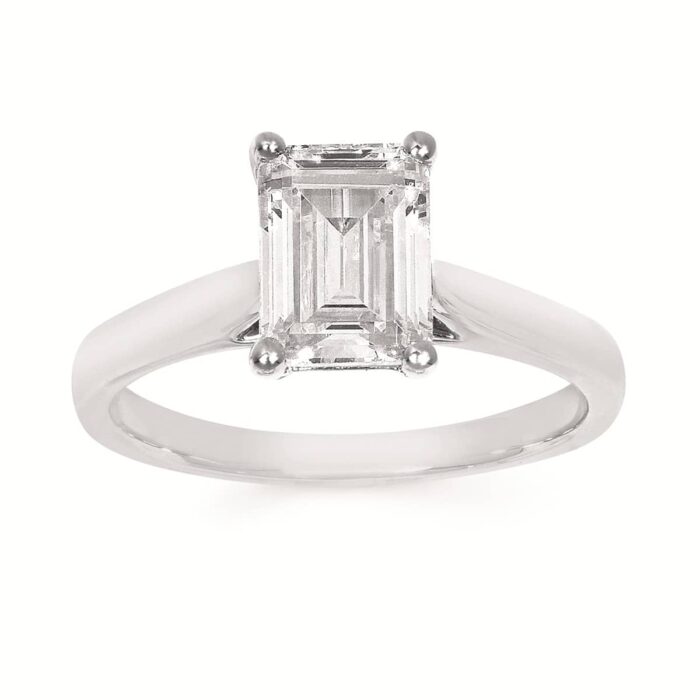 Emerald Cut Lab Grown Diamond Solitaire Ring