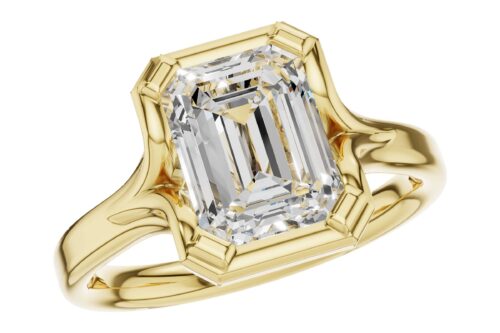 Emerald Cut Solitaire Ring Mounting