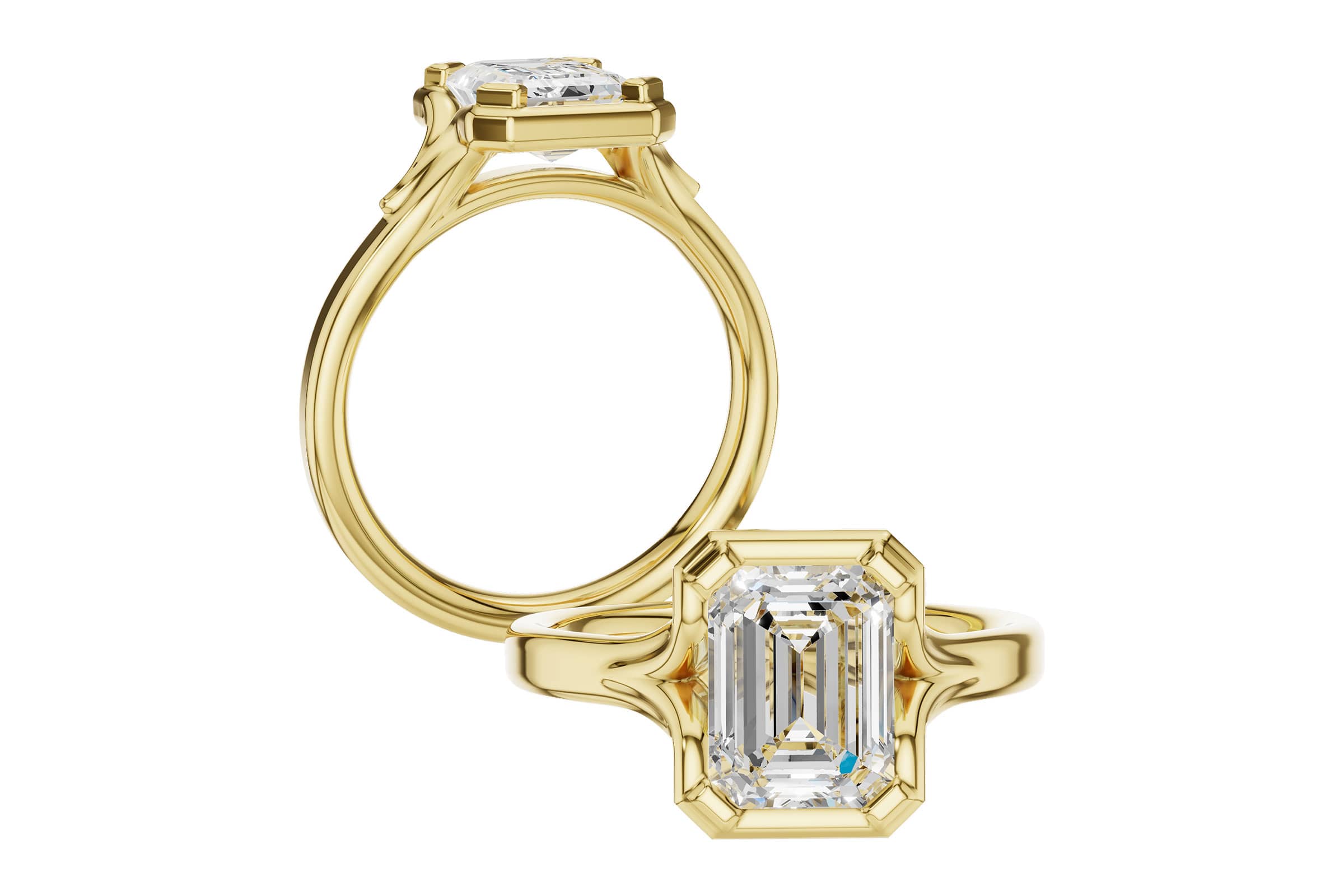 Emerald Cut Solitaire Ring Mounting Profile Emerald Cut Solitaire Ring Mounting