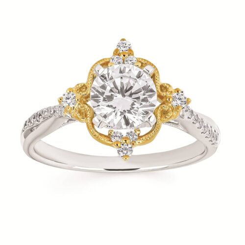 Two Tone Semi Mount Diamond Ring