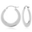 Flat Silver Hoop Earrings