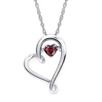Garnet Heart Necklace
