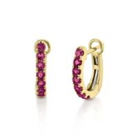 Garnet Hoop Earrings