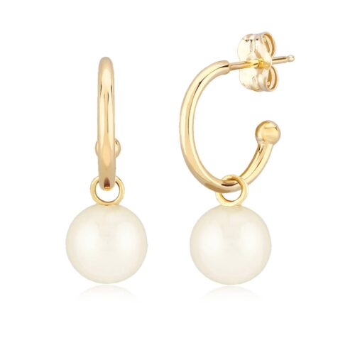 Gold Drop Pearl Earrings