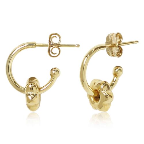 J Hoop with Scalloped Rondelle Earrings