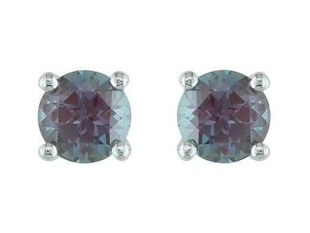 Lab Created Alexandrite Stud Earrings