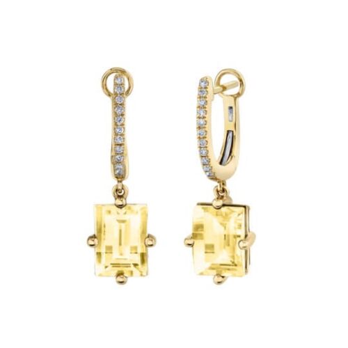 Light Citrine 14kt Yellow Gold Huggies