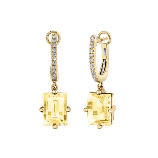 Light Citrine 14kt Yellow Gold Huggies Light Citrine 14kt Yellow Gold Huggies