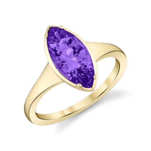 Marquise Amethyst Solitaire Ring