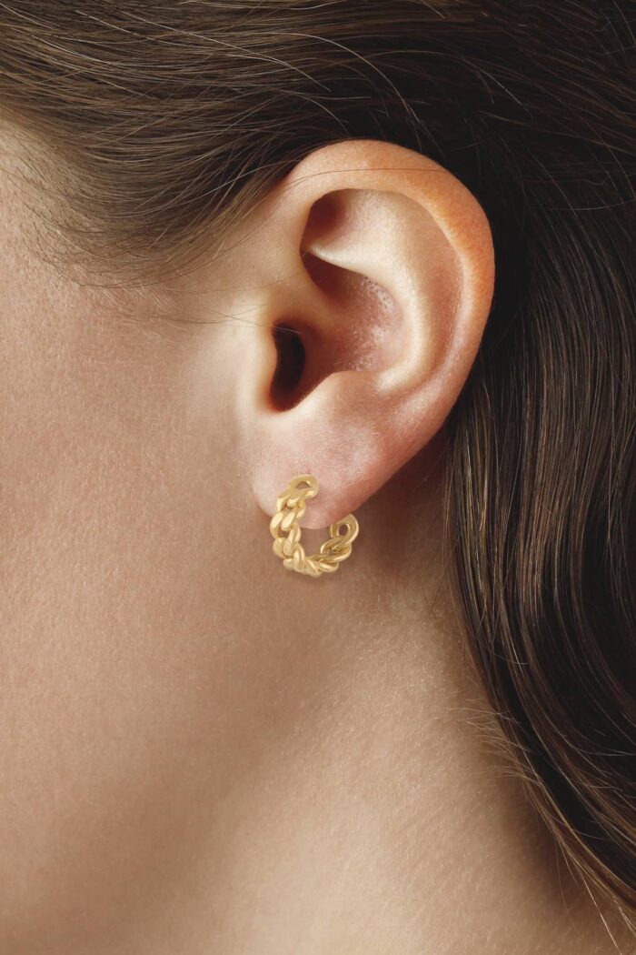 Miami Cuban Link Hoop Earrings