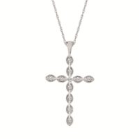 Mil-grain Diamond Cross Necklace