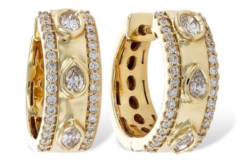 Mixed Cut Diamond Earrings