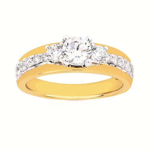 Two Tone Gold Engagement Ring