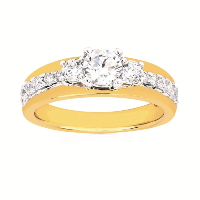 Two Tone Gold Engagement Ring