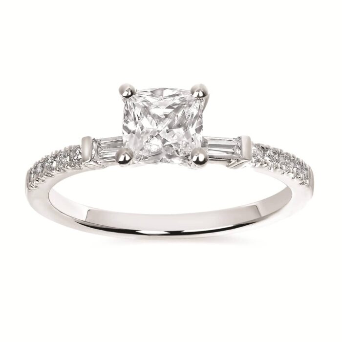 Diamond Semi-Mount for Cushion Cut Center Stone