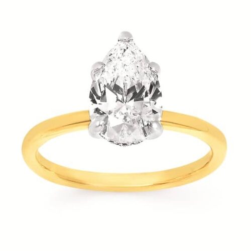 Yellow Gold Pear Shaped Semi-Mount