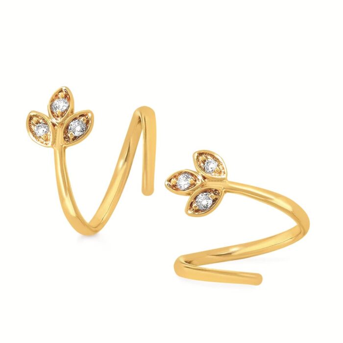 Yellow Gold Diamond Twist Earrings