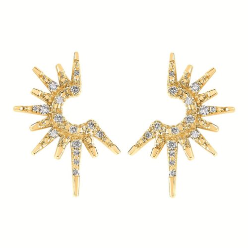 Yellow Gold Sunburst Earrings