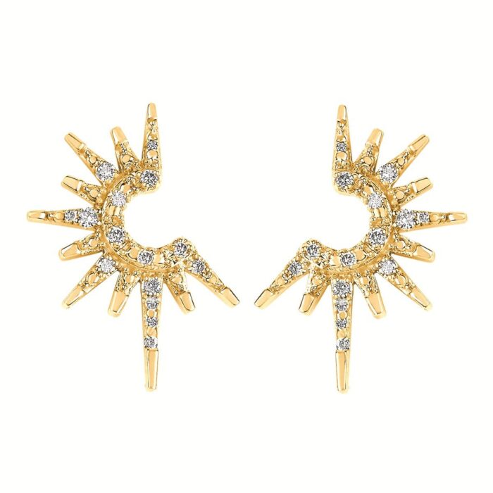 Yellow Gold Sunburst Earrings