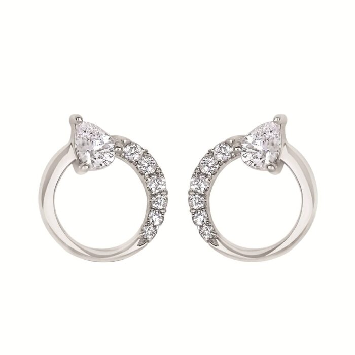 Diamond Circle Earrings