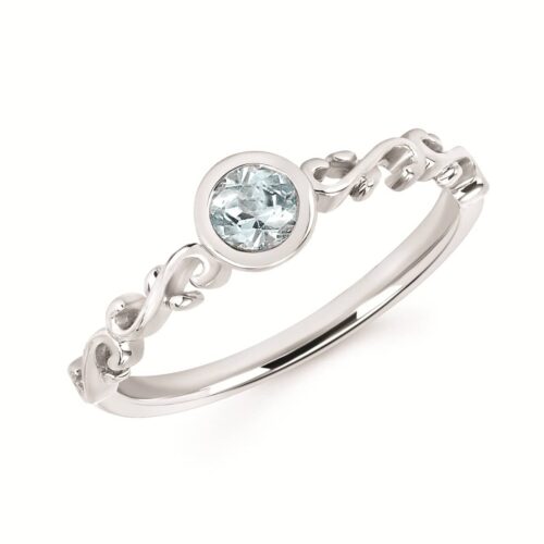 Stackable Ring with Aquamarine