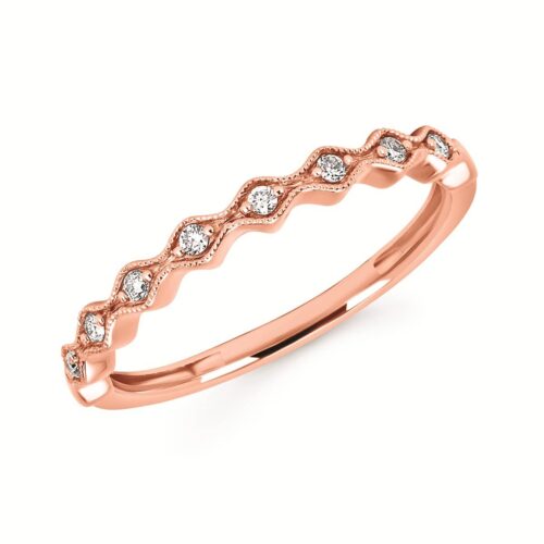 Rose Gold Scalloped Diamond Band